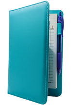 Load image into Gallery viewer, Turquoise Server Book with Purple Pen - Cute Colorful Waitress Organizer