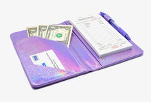 Load image into Gallery viewer, Purple Holographic Server Books - Sparkle Metallic with Purple Pen and Order Pad