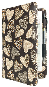 SERVER BOOK™ Patterns 8" x 5" Server Organizer - Animal Print Hearts