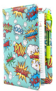 SERVER BOOK™ Patterns 8" x 5" Server Organizer - Comic Book Superheroes!