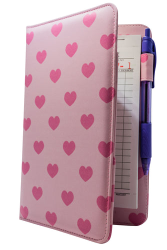 Pink Hearts Server Book from ServerBooks.com - Cute Waitress Order Pad Holder