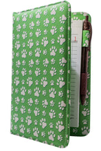 Load image into Gallery viewer, Cute Green Paw Print Server Book for Animal Lovers Gift Idea for Waitresses