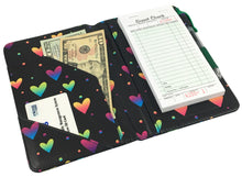 Load image into Gallery viewer, SERVER BOOK™ Patterns 8&quot; x 5&quot; Server Organizer - Rainbow Hearts