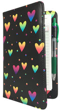 Load image into Gallery viewer, SERVER BOOK™ Patterns 8&quot; x 5&quot; Server Organizer - Rainbow Hearts