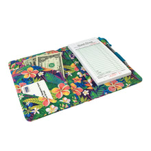 Load image into Gallery viewer, SERVER BOOK™ Patterns 8&quot; x 5&quot; Server Organizer - Blacklight Rainforest Floral