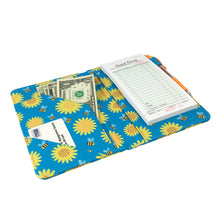 Load image into Gallery viewer, SERVER BOOK™ Patterns 8&quot; x 5&quot; Server Organizer - Summer Sunflowers and Honey Bees