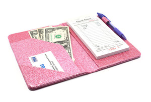 Sparkle Glitter Pink Server Books Cute Server Accessories - Gift Ideas for Waitresses