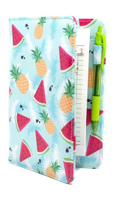 Server Books featuring Pineapples and Watermelon - Cute Server Book for Waitresses
