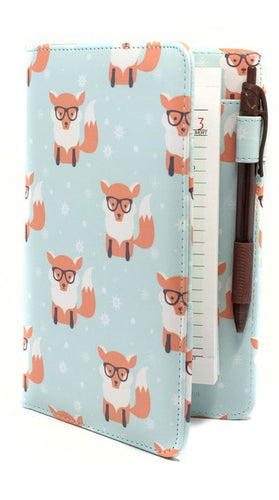 Cute Fox Server Book Nerdy Foxes in Winter Snow Pattern Animal Server Books