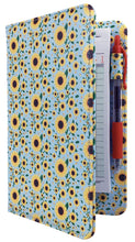 Load image into Gallery viewer, Sunflower fields pattern server book on a light blue background featuring sunflowers flowers from ServerBooks.com
