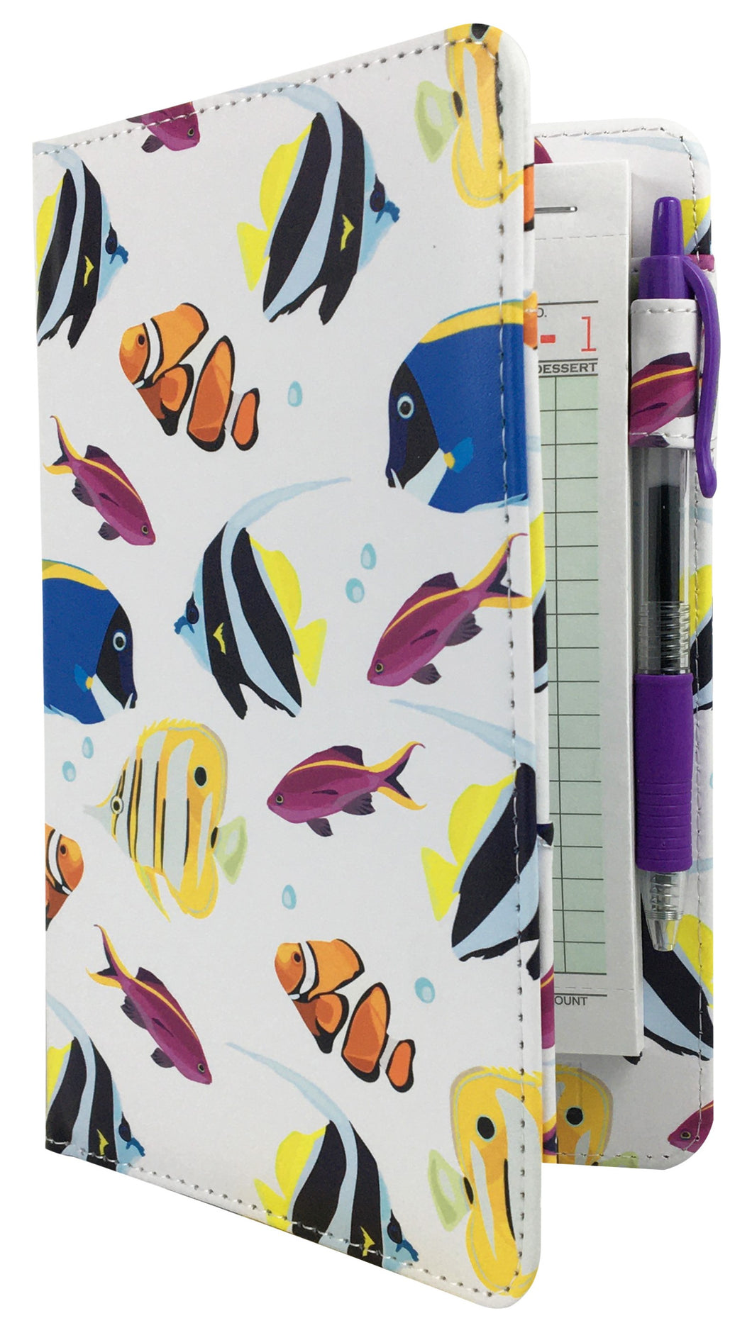 Cute watercolor tropical fish pattern server book from ServerBooks.com